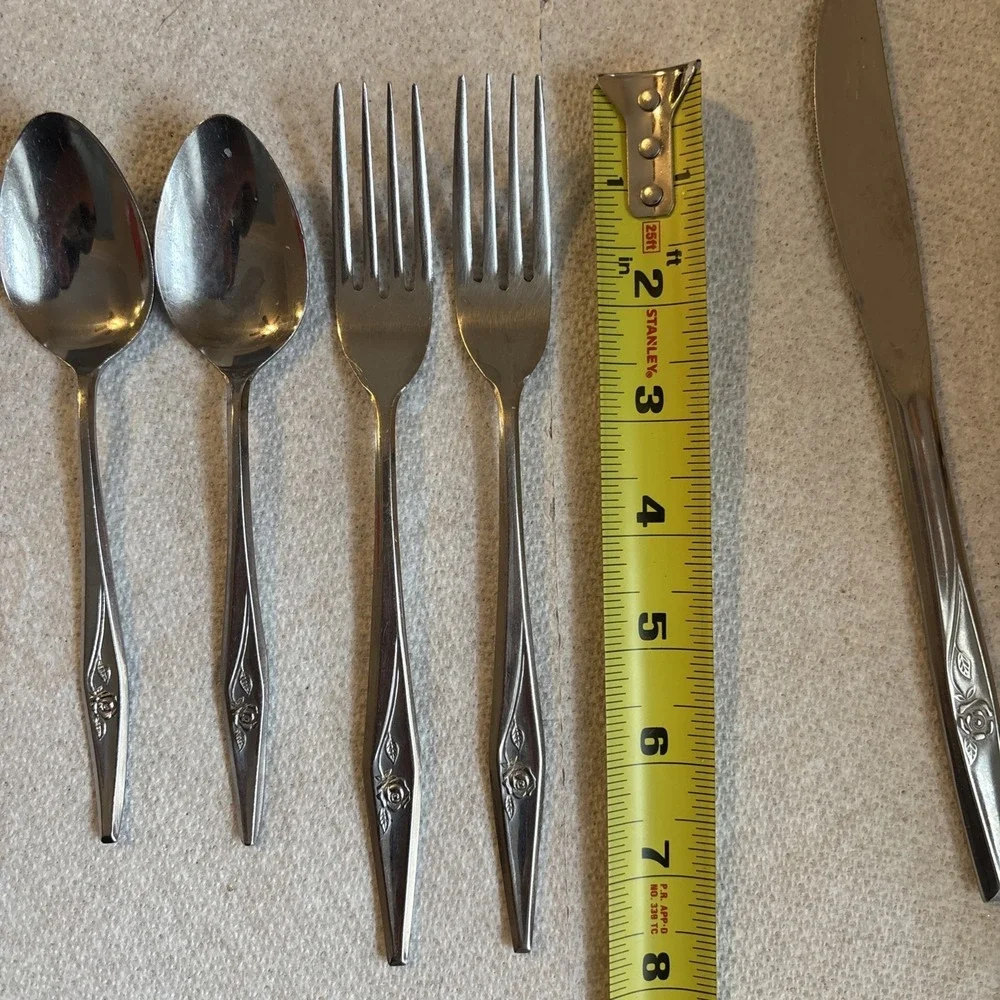 Creative Manor SPRITELY ROSE Stainless 2 Teaspoon 2 Tablespoon 1 Knife Flatware